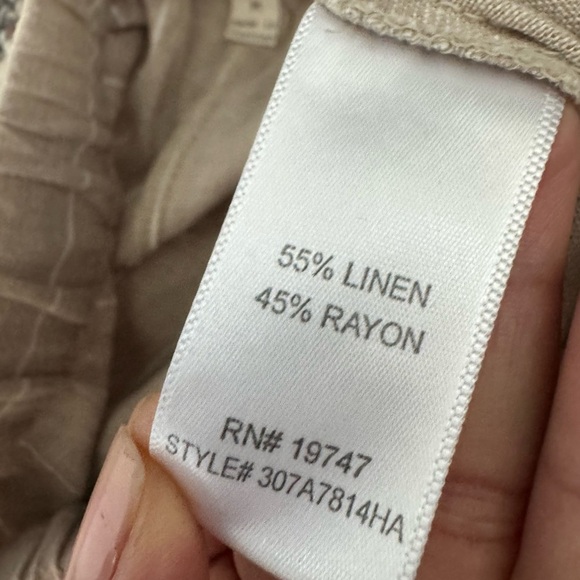 Land N Sea Women Coastal Grandma Core Wide Linen Blend Pants Beige Medium - Picture 6 of 7